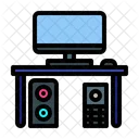 컴퓨터 데스크탑 스피커 아이콘
