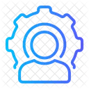 Personalized Support Cogwheel Person Icon