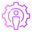 Personalized Support Cogwheel Person Icon