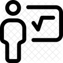 Personen präsentieren quadratisch  Symbol