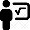 Personen präsentieren quadratisch  Symbol