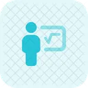 Personen präsentieren quadratisch  Symbol