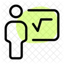 Personen präsentieren quadratisch  Symbol