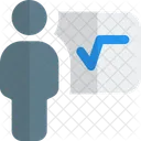 Personen präsentieren quadratisch  Symbol