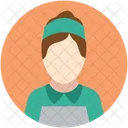 Femme Personnel Travailleur Icône
