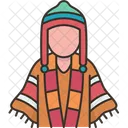 Peruano Masculino Poncho Ícone