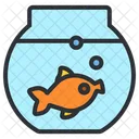 Acuario Pote De Cristal Peces Icono