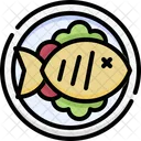 Pescado frito  Icono