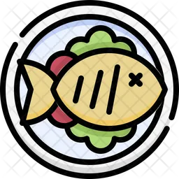 Pescado frito  Icono