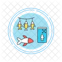Pescado seco en anzuelo  Icono