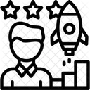 Pessoa Com Um Foguete Para Crescimento Na Carreira Crescimento Na Carreira Avanco Ícone