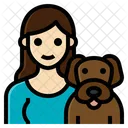 Pet Dog Woman Activity Lifestyle Friendship Happiness Icon