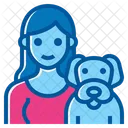 Pet Dog Woman Activity Lifestyle Friendship Happiness Icon