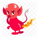 Pet Du Diable Feu Mal Icône