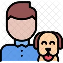 Pet Owner Man Dog Man Icon