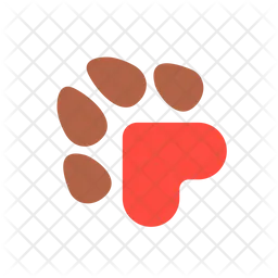 Pet paw with heart  Icon