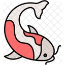 Pez Koi Colorido Estanque Icono