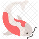 Pez Koi Colorido Estanque Icono