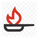 Pfanne Feuer Braten Symbol