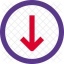 Pfeil nach unten Kreis  Symbol