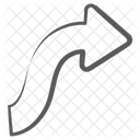 Pfeil Oben Rechts Rechts Abbiegen Rechtskurve Symbol