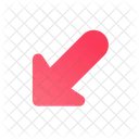 Pfeil unten links  Symbol