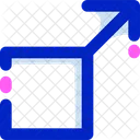 Pfeile Quadrat Oben Rechts Quadrat Oben Rechts Quadrat Symbol