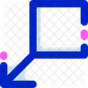 Pfeile Quadrat nach unten links  Symbol