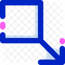 Pfeile Quadrat nach unten rechts  Symbol