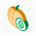 Pfirsich Obst Blatt Symbol