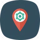 Zahnrad Gps Standortstift Symbol