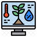 Monitor Temperatur Pflanzen Symbol