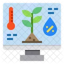 Monitor Temperatur Pflanzen Symbol