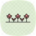 Reihe Von Pflanzen Reihe Pflanzen Symbol
