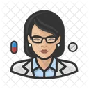 Pharmacist Asian Female Icon