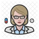 Pharmacist White Female  Icon