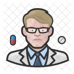 Pharmacist White Male Icon