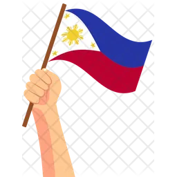 Philippines hand holding Flag Icon