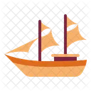 Eco Tourism Maritime Wooden Ship Icon