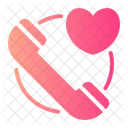 Phone Call Heart Love Icon