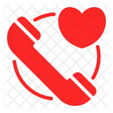 Phone Call Heart Love Icon