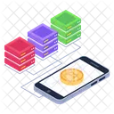 Mobile Server Phone Server Mobile Bitcoin Icon