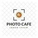 Photo Cafe Hot Coffee Cafe Logomark Icon