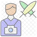 Photographe De Guerre Icone Couleur Lineaire Icon