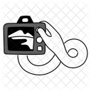 Black Monochrome Take A Picture Illustration Photography Capturing An Image Symbol
