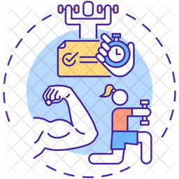 Physical strength Icon - Download in Colored Outline Style