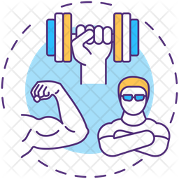 Physical strength building Icon - Download in Colored Outline Style
