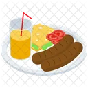 Fast Food Cibo Spazzatura Piatto Di Hot Dog Icon