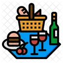 Picknick Korb Essen Symbol