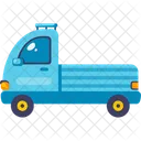 トラック、車両、青 アイコン